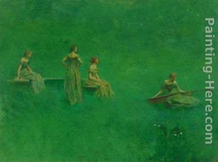 The Lute painting - Thomas Wilmer Dewing The Lute art painting